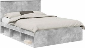 vidaXL Σκελετός Κρεβατιού Γκρι τσιμέντου 140 x 200 cm