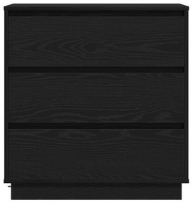 vidaXL κομοδίνο  με LED Μαύρη Δρυς 71x34,5x75 εκ Επεξεργασμένο Ξύλο