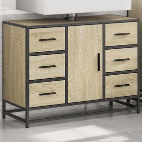 vidaXL Ντουλάπι Μπάνιου Νιπτήρα Sonoma Δρυς 80 x 33 x 60εκ. Επεξ. Ξύλο