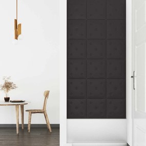 vidaXL Κεφαλάρι Τοίχου 12 pcs Μαύρο 30 x 30 cm Τεχνητό Δέρμα