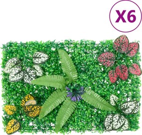  vidaXL Φράχτης 6 τεμ. Πράσινος 40 x 60 εκ. από Τεχνητό Φυτό