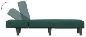 vidaXL Ανάκλιντρο Σκούρο Πράσινο Βελούδινο
