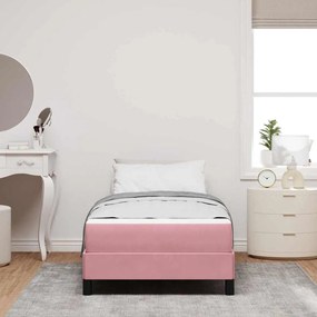 vidaXL Κρεβάτι με ελατήρια με στρώμα Ροζ 90 x 210 cm ύφασμα