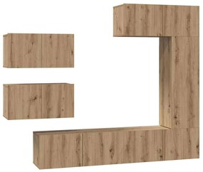 vidaXL Σετ επίπλου τηλεόρασης 6 pcs artisan δρυς 30.5 x 30 x 90 cm