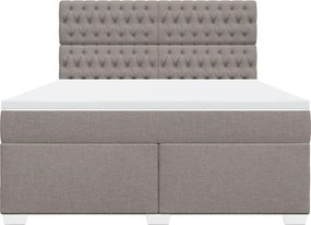 vidaXL Κρεβάτι Boxspring με Στρώμα Taupe 180x200 εκ. Υφασμάτινο