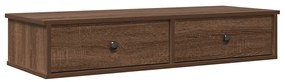 Ράφι τοίχου με συρτάρια καφέ δρυς 100x37,5x19 cm Ξύλο μηχανής - Καφέ