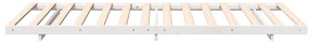 vidaXL Κρεβάτι δαπέδου Λευκό 90 x 220 cm Μασίφ ξύλο πεύκου