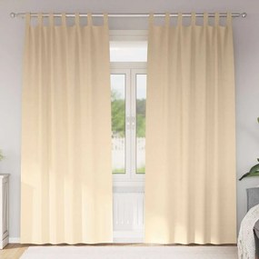 vidaXL Κουρτίνες με κουρτίνες 2 pcs Κρεμ 260 x 140 εκ. Πολυεστέρας