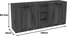Μπουφές Doha pakoworld καρυδί με oak 180x45x80.5εκ