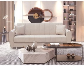 ELVA LIGHT BROWN ΥΦΑΣΜΑ 3ΘΕΣΙΟΣ ΚΑΝΑΠΕΣ/ΚΡΕΒΑΤΙ ΜΕ ΑΠΟΘ.ΧΩΡΟ 210X80ΕΚ.