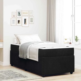 vidaXL Σκελετός κρεβατιού με στρώμα Μαύρο 80 x 200 cm Βελούδο