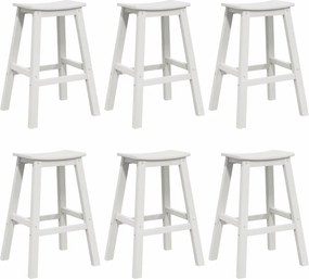 vidaXL Σετ Μπαρ Κήπου 6 pcs Λευκό HDPE