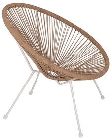 ΠΟΛΥΘΡΟΝΑ ACAPULCO Τ. ΦΩΛΙΑ ΜΕΤΑΛΛΟ ΛΕΥΚΟ ΜΕ TWISTED WICKER HM5871.02 70x73x79 εκ.