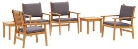 vidaXL Σετ Καναπέ Κήπου 6 pcs Καφέ Στερεό Ξύλο Ακακίας
