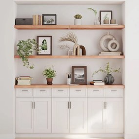 vidaXL Ράφι Τοίχου Ανοιχτό Καφέ 160x30x(2-4)εκ. Επεξ. Μασίφ Ξύλο Δρυός