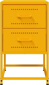 vidaXL Κομοδίνο Μουσταρδί 36x39x60,5 εκ. από Χάλυβα