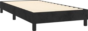 vidaXL Κρεβάτι Boxspring με Στρώμα Μαύρο 90x200 εκ. Βελούδινο