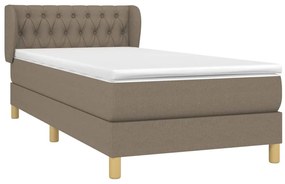 vidaXL Κρεβάτι Boxspring με Στρώμα Taupe 90x190 εκ.Υφασμάτινο