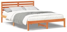 vidaXL Σκελετός Κρεβατιού Καφέ κεριού 140 x 210 cm Μασίφ ξύλο πεύκου