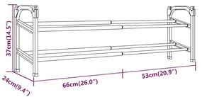 Παπουτσοθήκη Επεκτεινόμενη με 2 Ράφια 119 x 24 x 37 εκ. - Μαύρο