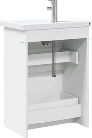 vidaXL Σετ Επίπλων Μπάνιου Λευκό 61 x 40 x 84,5 εκ Επεξεργασμένο Ξύλο