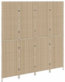 vidaXL Διαχωριστικό Δωματίου Μπεζ 196 x 180 cm συνθετικό ρατάν