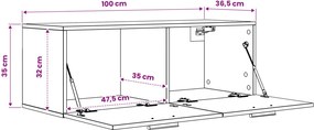 vidaXL Ντουλάπα Τοίχου Μαύρη δρυς 100 x 36,5 x 35 cm