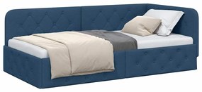 vidaXL Κρεβάτι Γωνίας Μπλε 90 x 190 cm ύφασμα