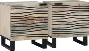 vidaXL Κομοδίνο 2 pcs Λευκό 40 x 33 x 46 εκ. Επεξεργασμένο Ξύλο