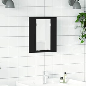 vidaXL Καθρέφτης Μπάνιου με Ντουλάπι LED Μαύρος 40x12x45 εκ. Ακρυλικός