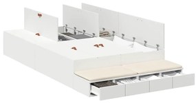 vidaXL Κρεβάτι με αποθηκευτικό χώρο Λευκό 236.5 x 120 x 31.5 εκατοστά