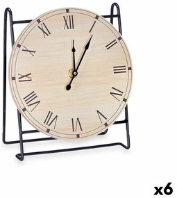 Bordklokke Gift Decor Μαύρο Ξύλο (x6)