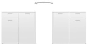 Ντουλάπι με Συρτάρι Γυαλιστερό Λευκό 80x36x75 εκ. Μοριοσανίδα - Λευκό