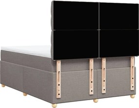 vidaXL Κρεβάτι Boxspring με Στρώμα Taupe 140x200 εκ. Υφασμάτινο