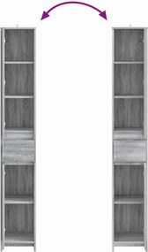 vidaXL Ντουλάπι Μπάνιου Γκρι Sonoma 30 x 33 x 190 εκ.