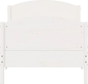 vidaXL Σκελετός Κρεβ. Χωρίς Στρώμα Λευκό 90x200 εκ Μασίφ Πεύκο