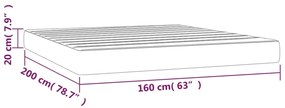Στρώμα με Pocket Springs Σκούρο Καφέ 160x200x20 εκ. Υφασμάτινο - Καφέ