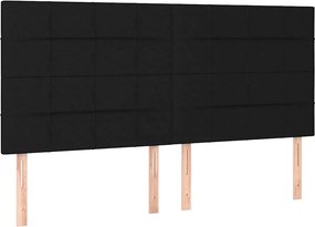 vidaXL Κρεβάτι Boxspring με Στρώμα Μαύρο 180x200 εκ. Υφασμάτινο