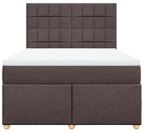 ΚΡΕΒΑΤΙ BOXSPRING ΜΕ ΣΤΡΩΜΑ ΣΚΟΥΡΟ ΚΑΦΕ 140X190 ΕΚ. ΥΦΑΣΜΑΤΙΝΟ 3293578