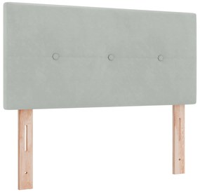 vidaXL Κρεβάτι με Στρώμα Light Grey 90x200 εκ. Βελούδο