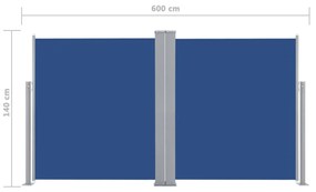 Σκίαστρο Πλαϊνό Συρόμενο Μπλε 140 x 600 εκ. - Μπλε