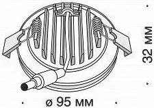 Πλαφονιέρα χωνευτή Maytoni Phanton round 750lm-Μαύρο