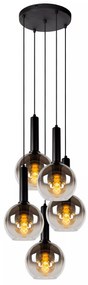 Φωτιστικό Κρεμαστό Lucide 45402-15-30 MARIUS Μαύρο Ματ (Black Mat)|Φυμέ (Smoke)