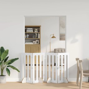 vidaXL Αναδιπλούμενη περίφραξη κατοικίδιων 4 pcs Λευκός