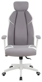 ΚΑΡΕΚΛΑ ΓΡΑΦΕΙΟΥ SALENA HM1086.10 ΣΕ ΓΚΡΙ ΛΕΥΚΟ ΧΡΩΜΑ 65x73x130 εκ.