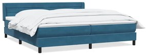 Κρεβάτι Boxspring με Στρώμα Σκούρο Μπλε 200x220 εκ. Βελούδινο - Μπλε