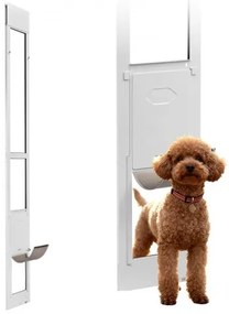 VEVOR Dog Door for Sliding Glass Door, 2311-2439 mm Adjustable Height, Aluminum Alloy Frame with Metal Rotating Hinges, Lock Design, 209.6 x 311.2 mm Flap, Sliding Glass Pet Door for Renters