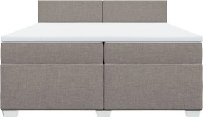 vidaXL Κρεβάτι Boxspring με Στρώμα Taupe 200x200 εκ. Υφασμάτινο