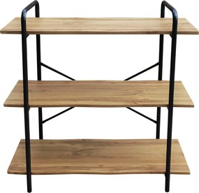 Ραφιέρα ArteLibre AVEIRO Φυσικό/Μαύρο MDF/Μέταλλο 80x34x80cm