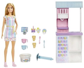 Κούκλα Barbie Εργαστήριο Παγωτού HCN46 White-Multi Mattel